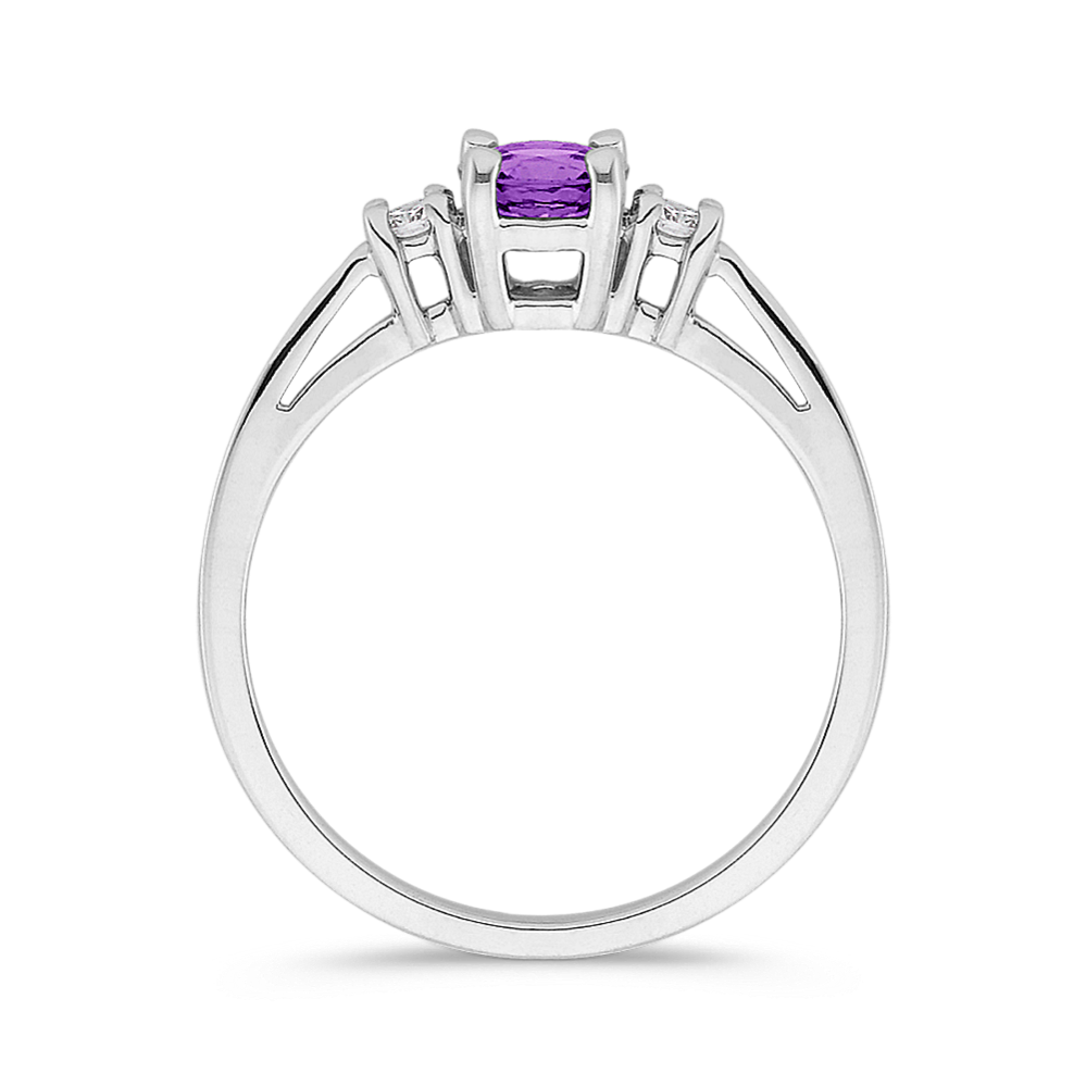 Rynn Lavender Sapphire and Diamond Ring in 14K White Gold | Shane Co.