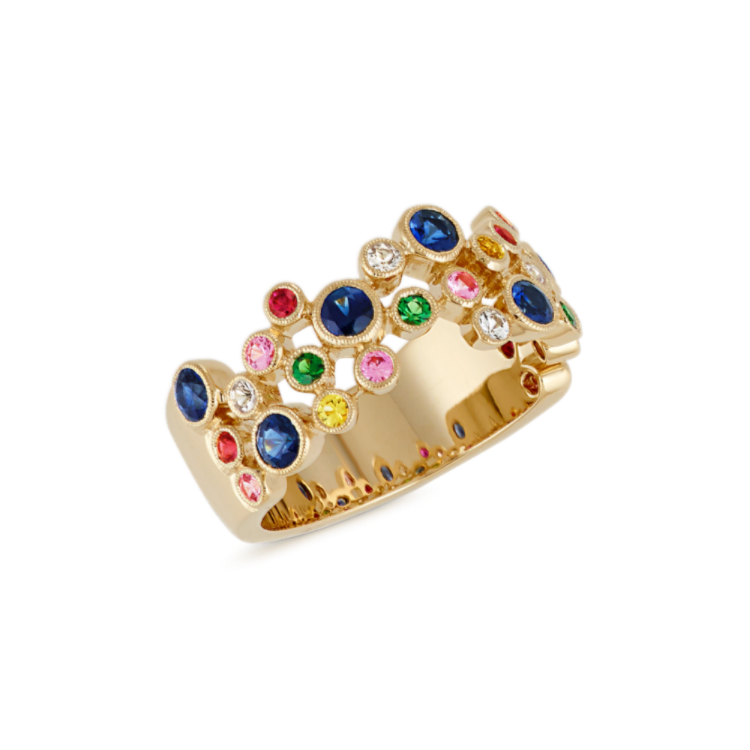Soiree Multi-Colored Gemstone Rainbow Ring in 14K Yellow Gold