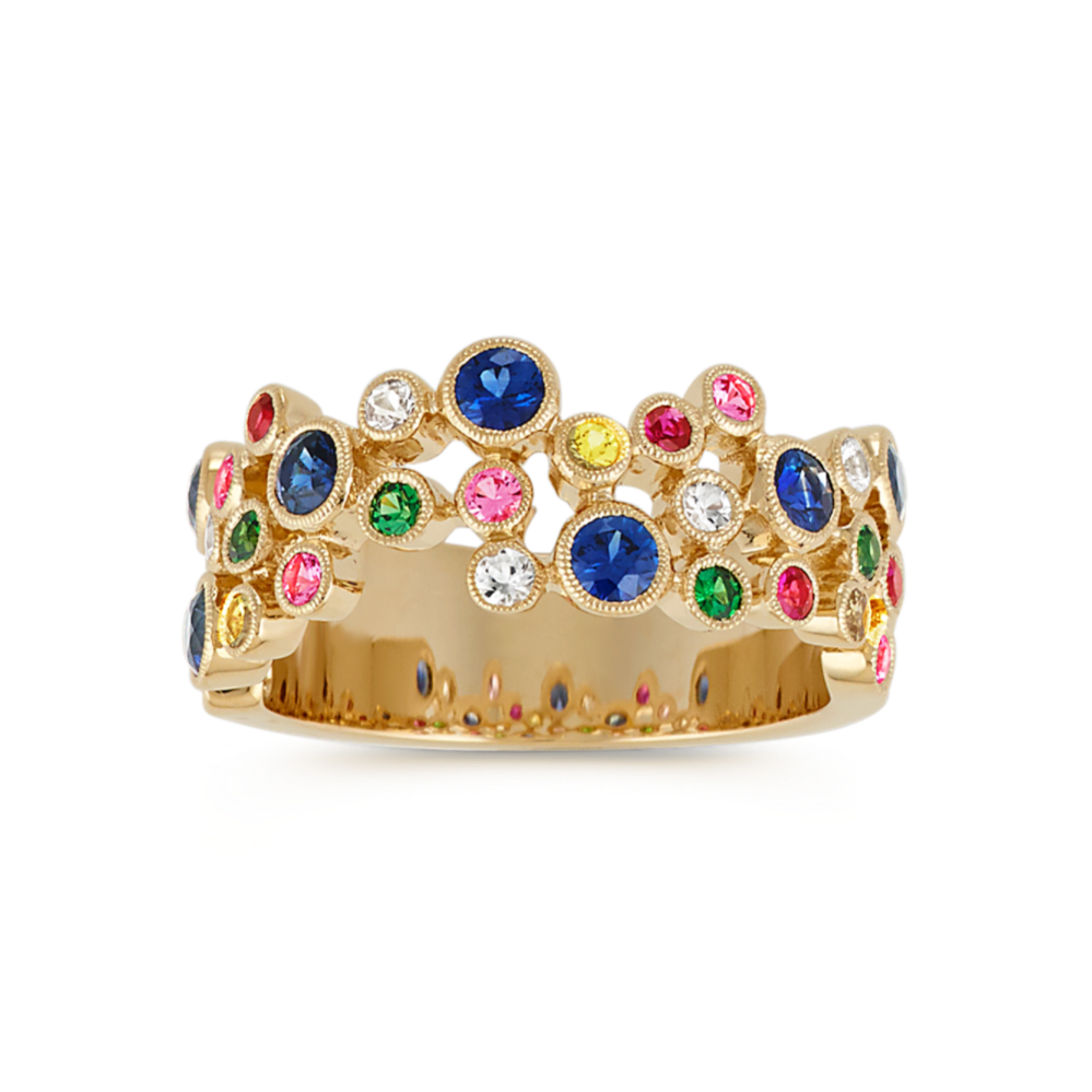 Soiree Multi-Colored Gemstone Rainbow Ring in 14K Yellow Gold