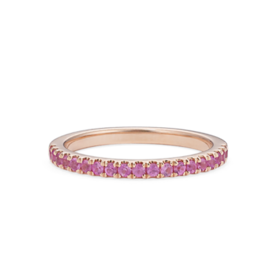 1.5mm Pink Sapphire Pave Band