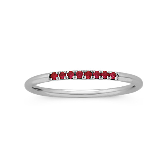 Zoe Ruby Stackable Ring in 14K White Gold
