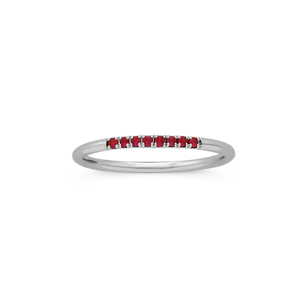 Zoe Natural Ruby Stackable Ring in 14K White Gold