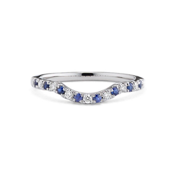Neela Sapphire & Diamond Contour Band