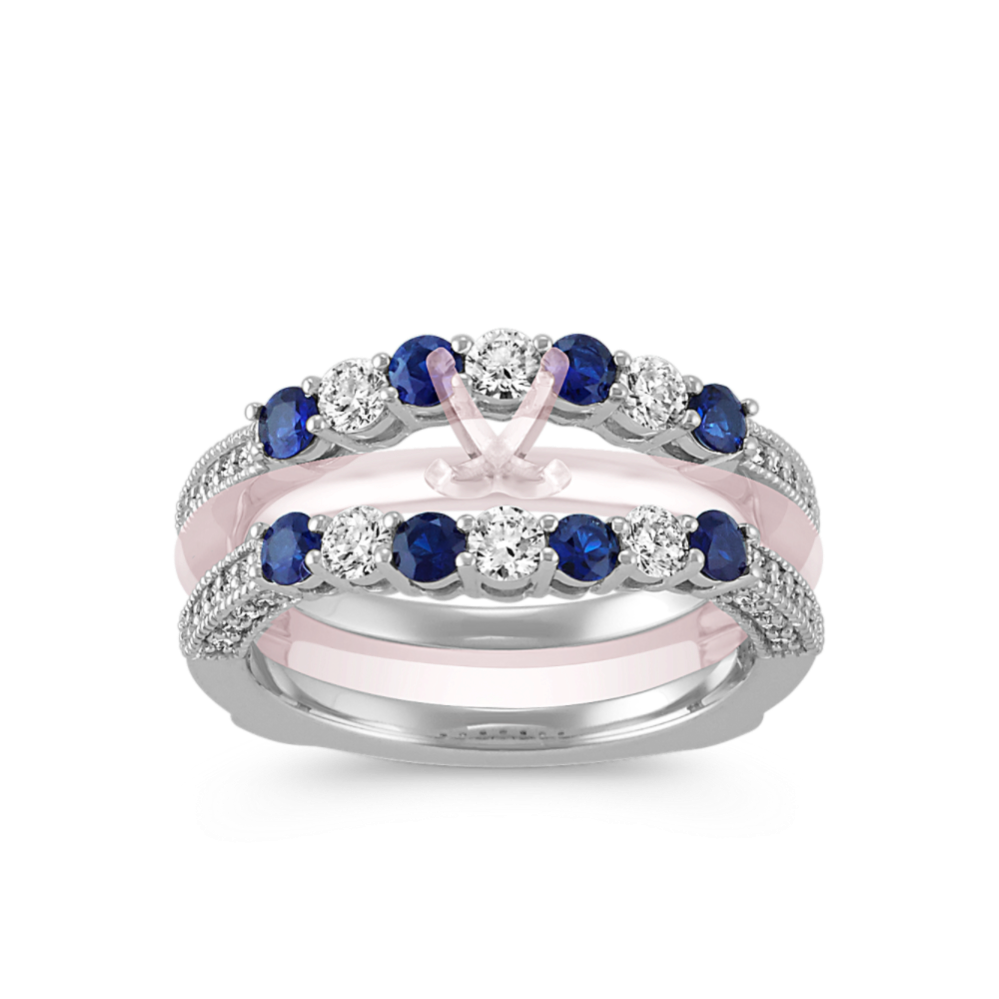 Mykonos Sapphire & Diamond Contour Ring Guard