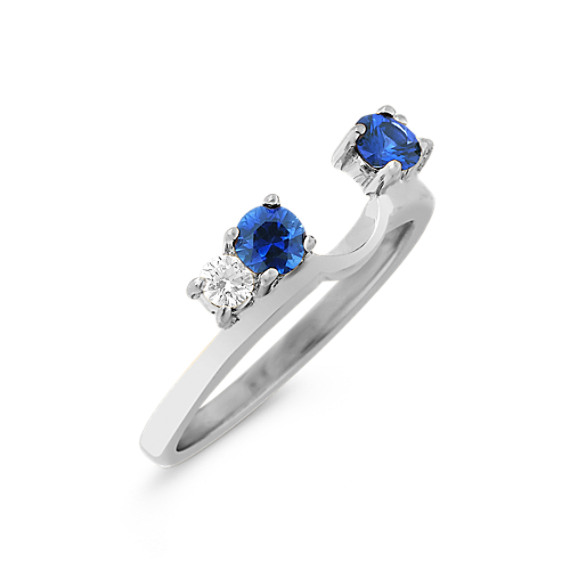 Round Sapphire and Diamond Solitaire Engagement Ring Wrap | Shane Co.