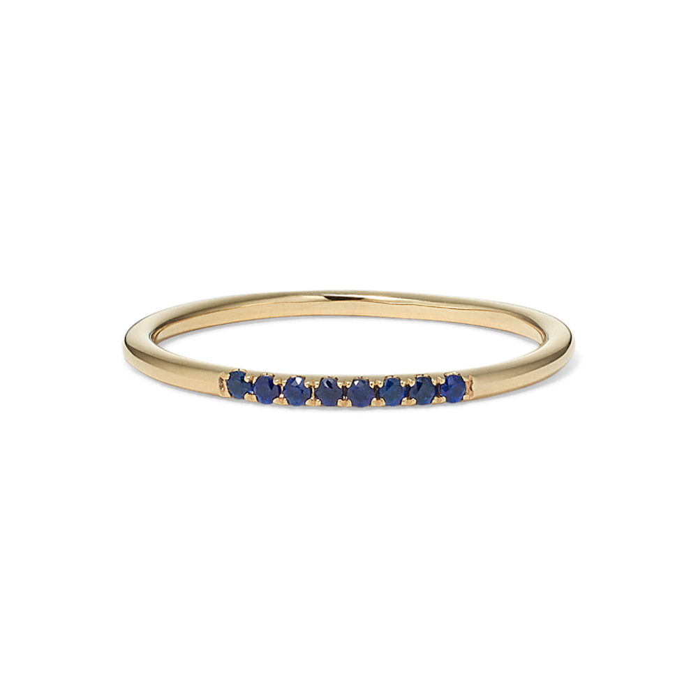 Zoe Traditional Blue Natural Sapphire Stackable Ring in 14K Yellow Gold