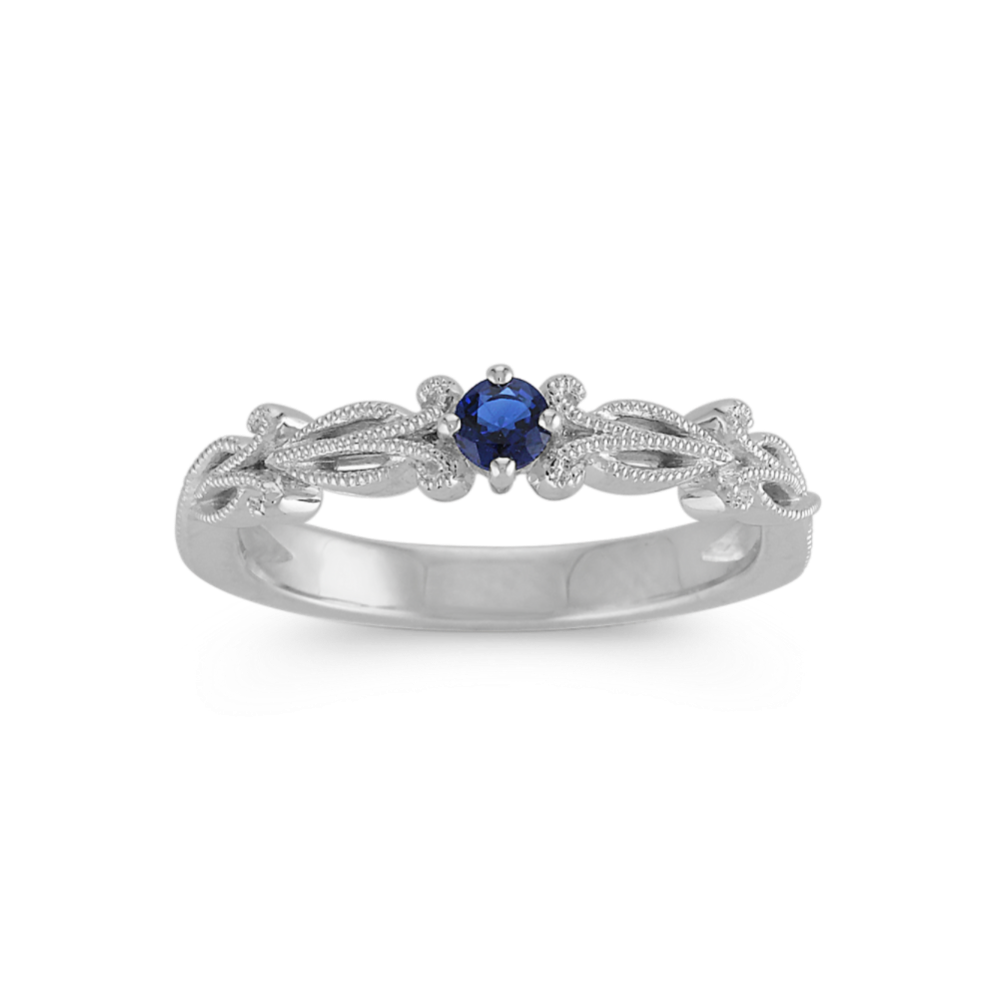 Leda Traditional Sapphire Stackable Ring in Sterling Silver