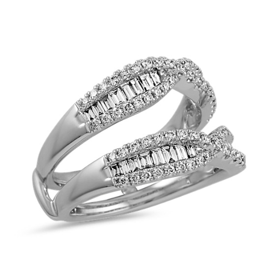 Round and Baguette Diamond Engagement Ring Guard Shane Co.