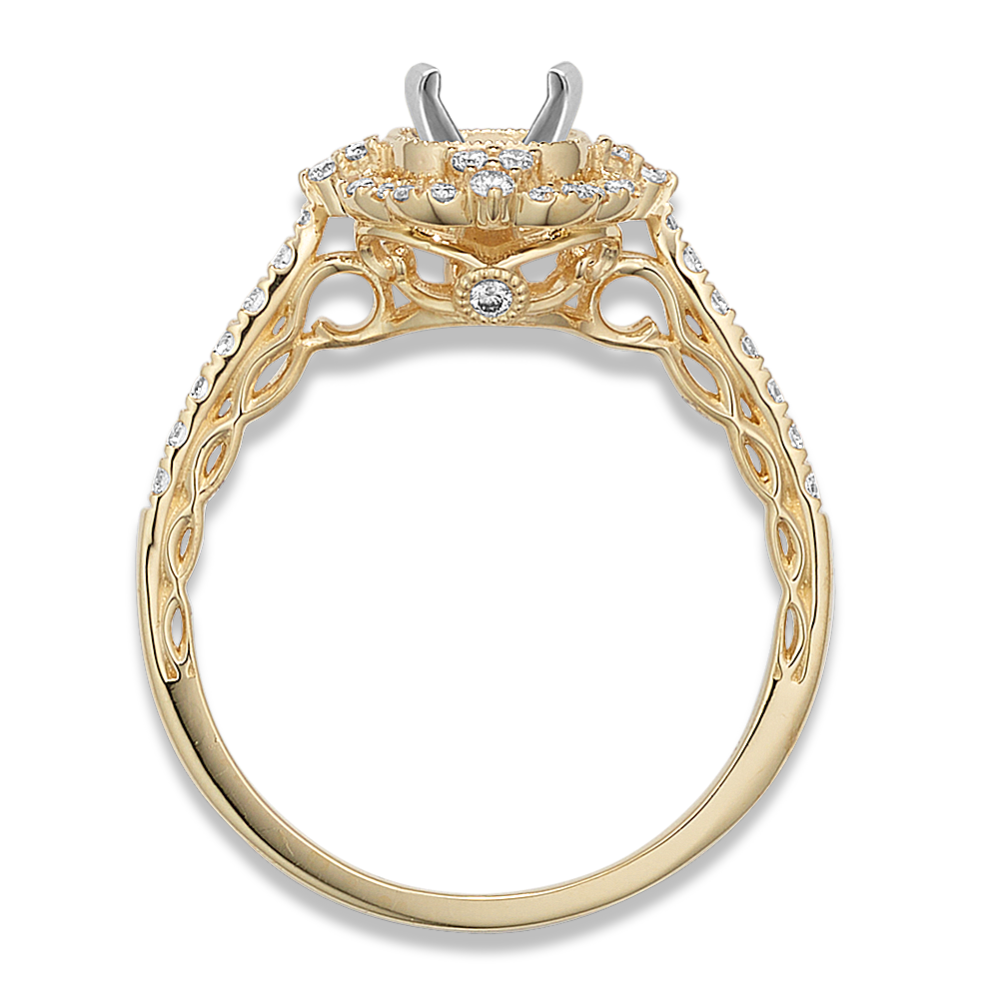 Royale Halo Engagement Ring in Yellow Gold | Shane Co.