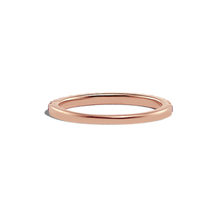Roseate Natural Ruby Wedding Band in 14K Rose Gold