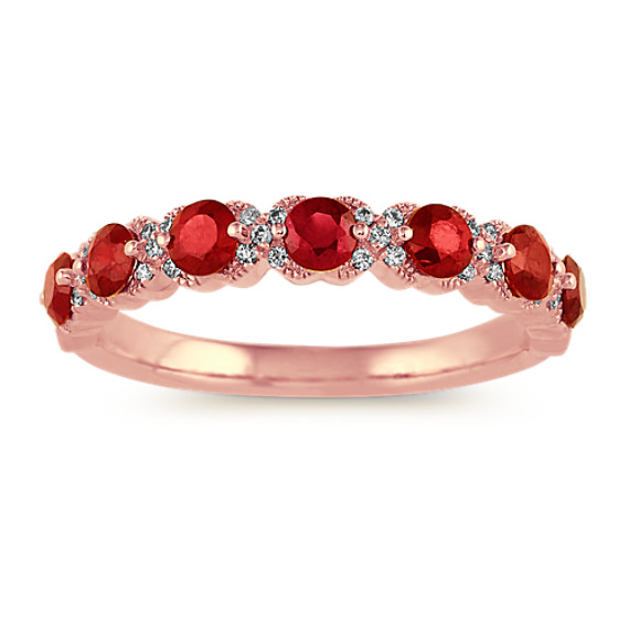 Ruby and Diamond Ring in 14k Rose Gold
