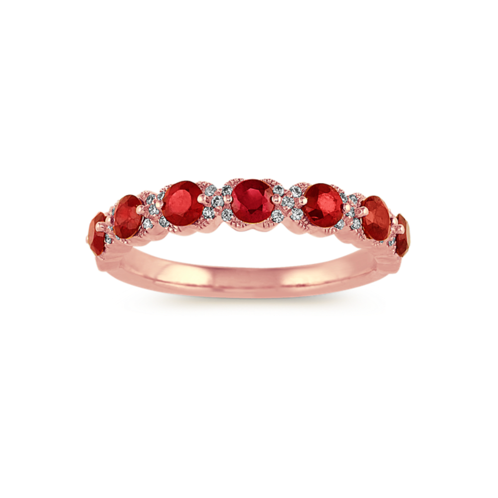 Hathaway Ruby and Diamond Ring in 14K Rose Gold