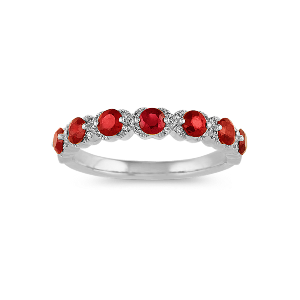 Hathaway Ruby & Diamond Ring in 14K White Gold