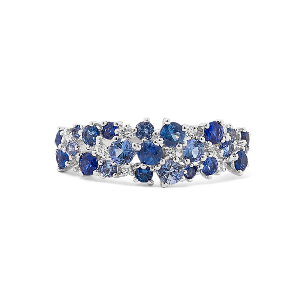 Santorini Sapphire & Diamond Cluster Ring