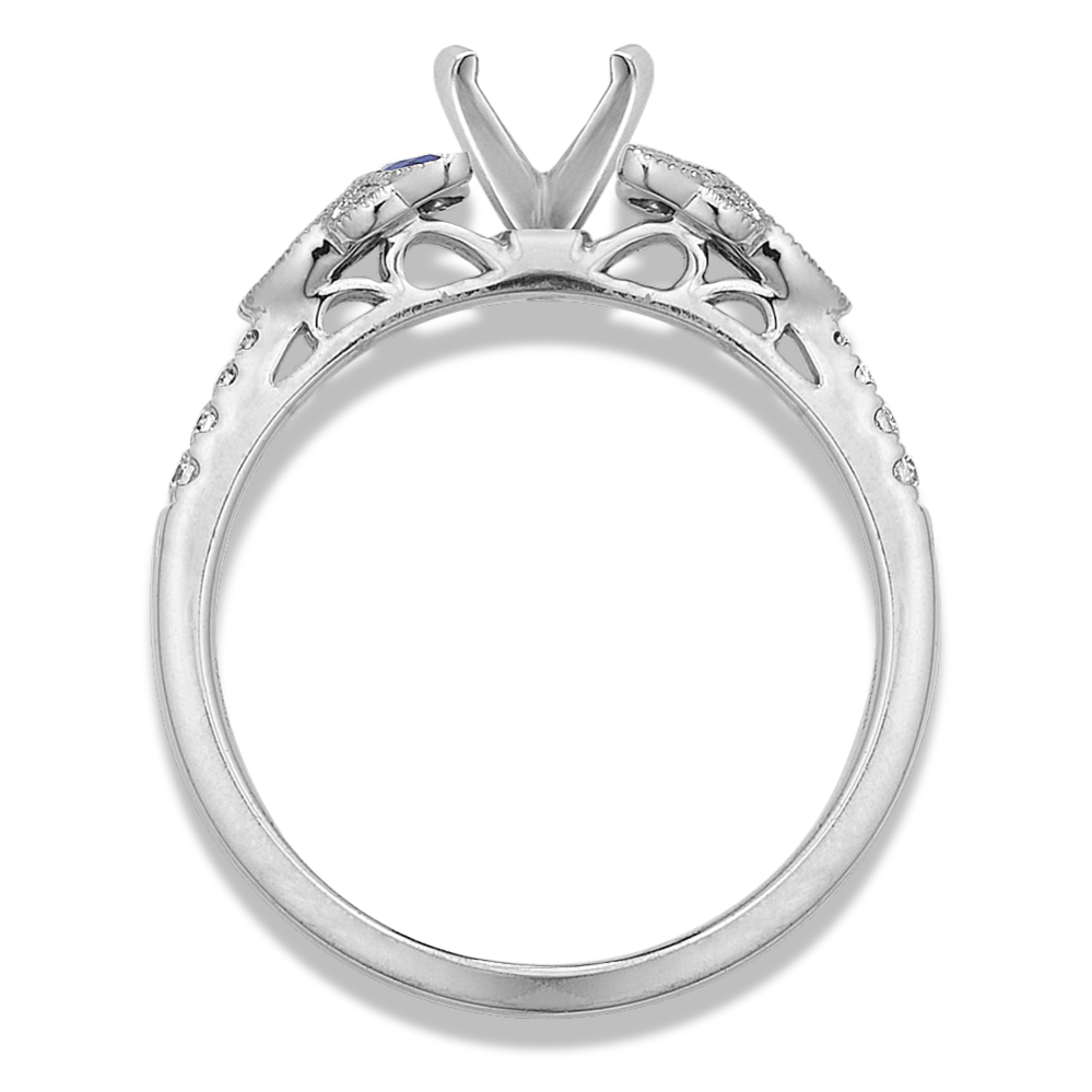 Sapphire Petals Engagement Ring in White Gold | Shane Co.