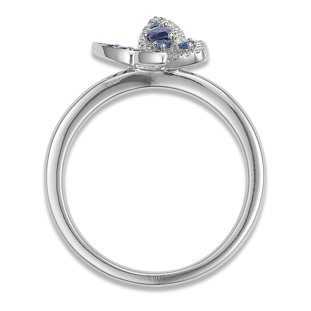 Sapphire & Diamond Butterfly Ring Shane Co.
