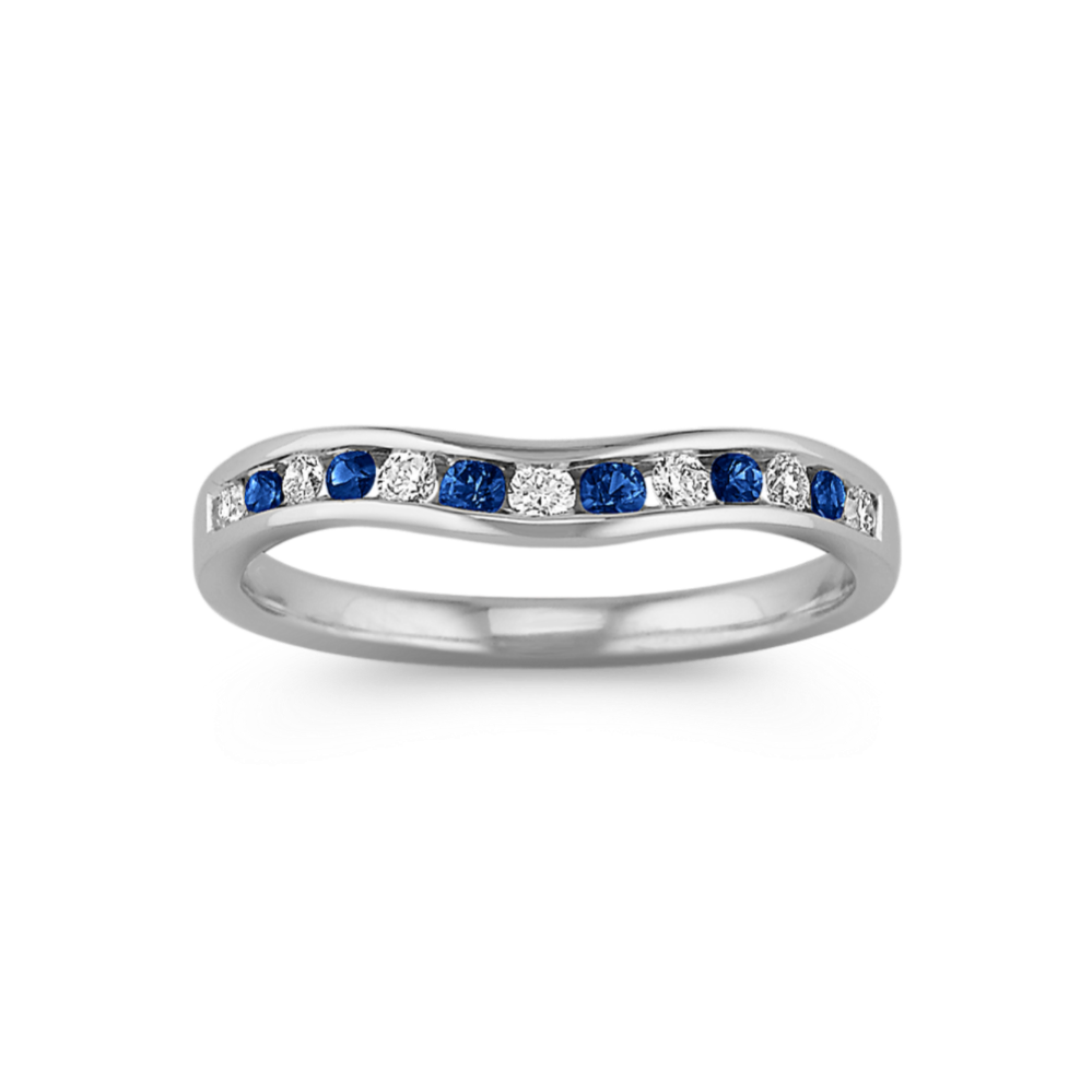 Nizina Diamond & Sapphire Contour Band