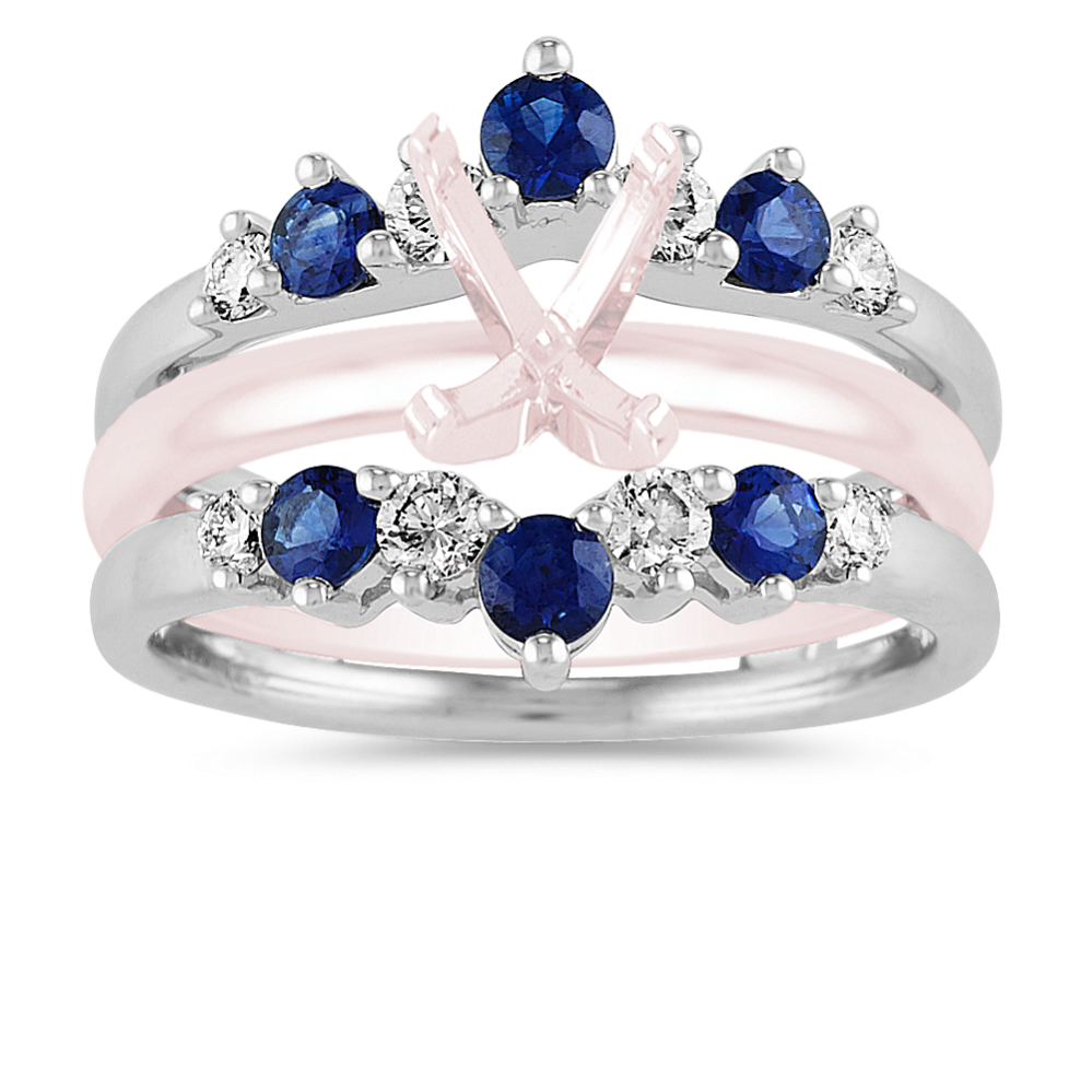 Nimbus Sapphire & Diamond Contour Ring Guard