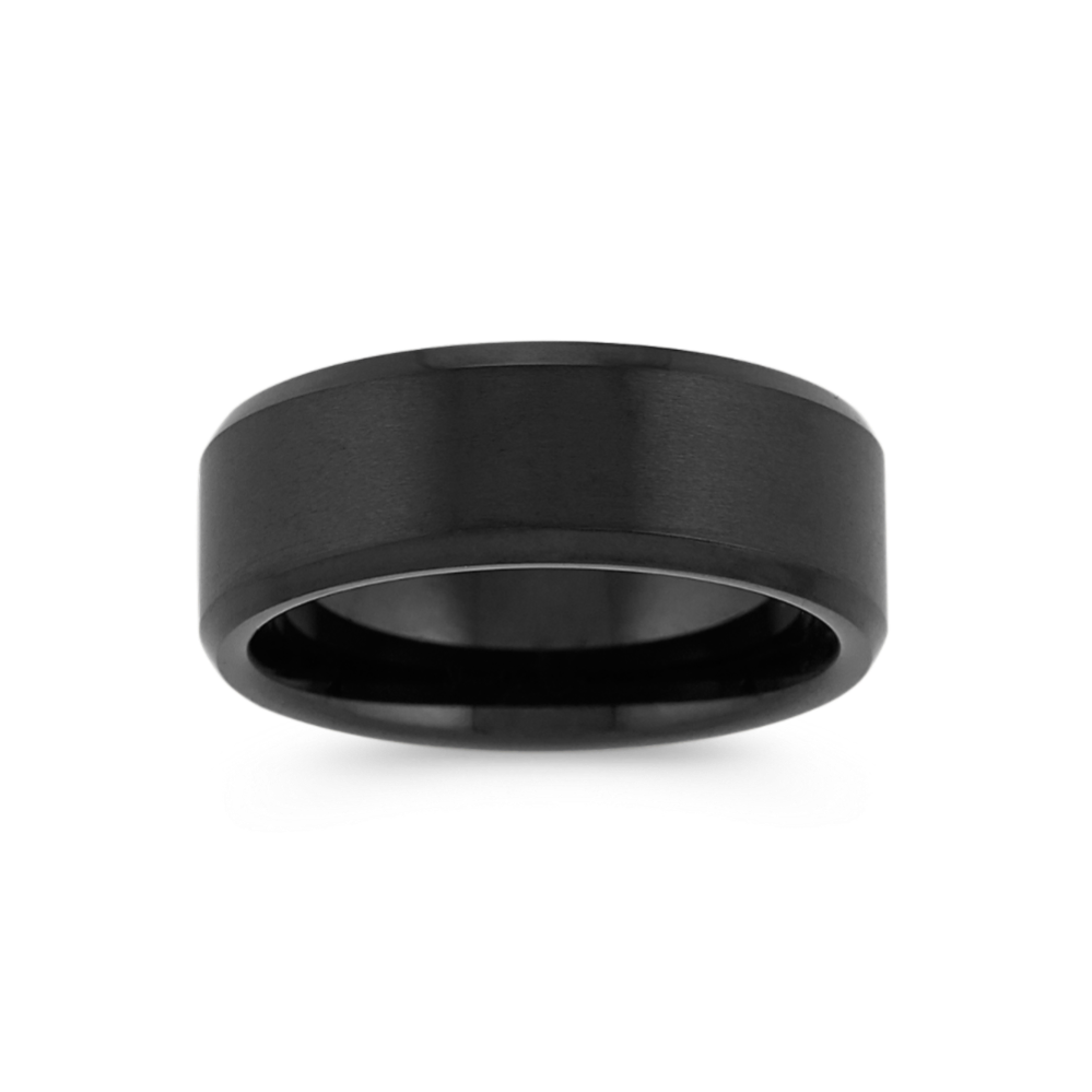 Beveled Edge Black Max-T Titanium Band (8mm)