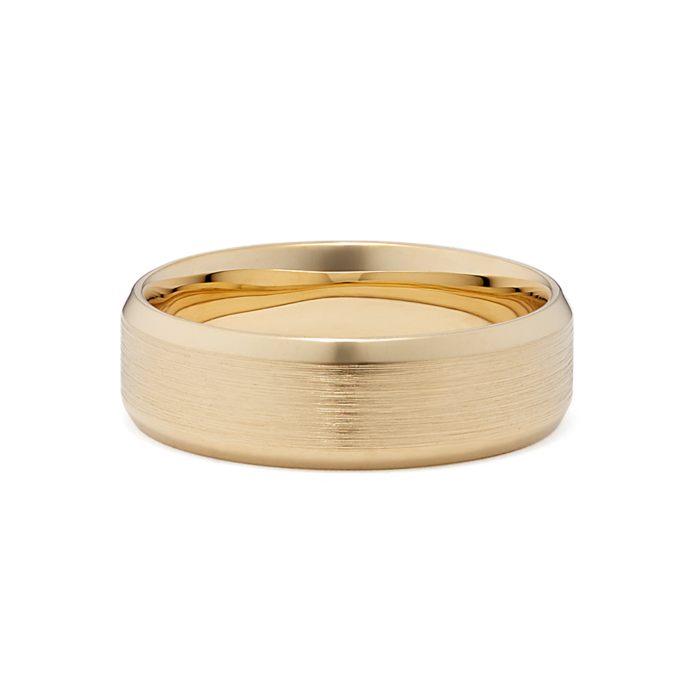 Declan Satin Finished 14k Yellow Gold Comfort Fit Ring (7mm)