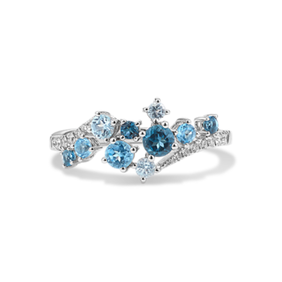Cascade Blue Topaz & Diamond Ring