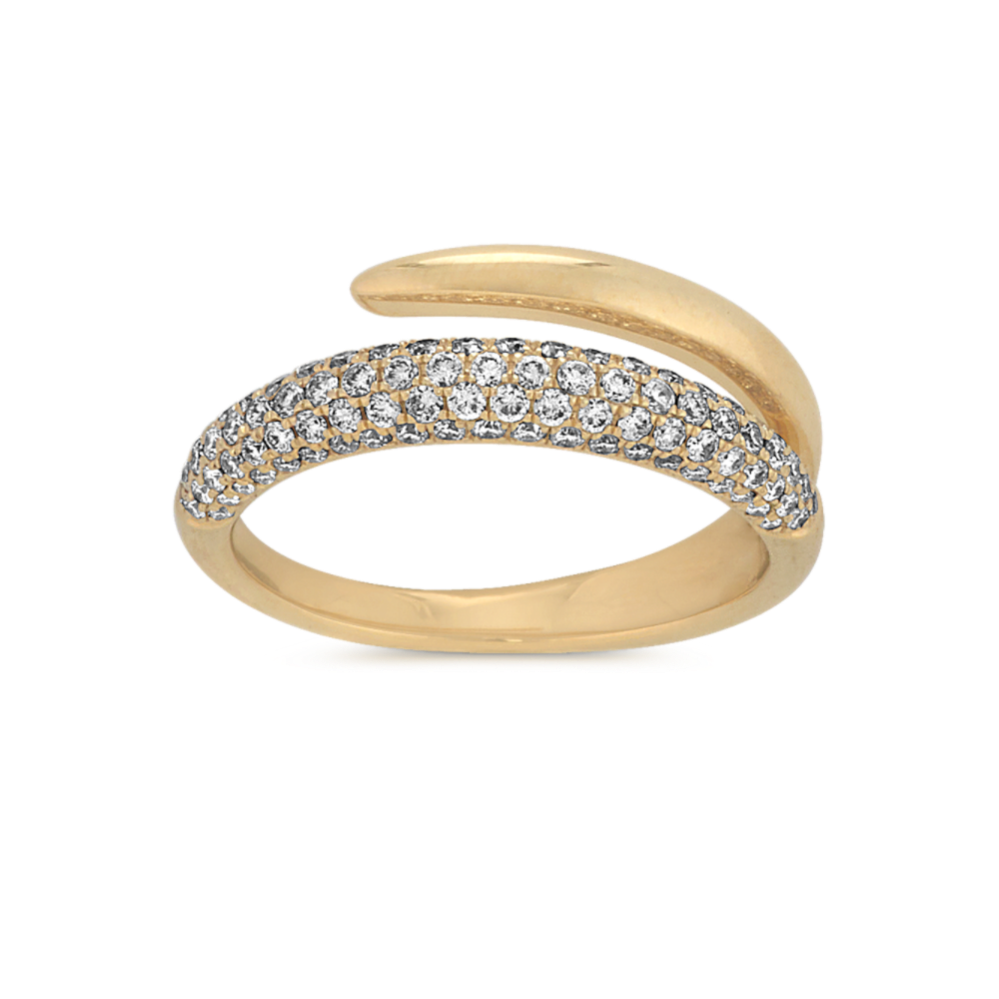 Serpentine Diamond Ring in 14k Yellow Gold