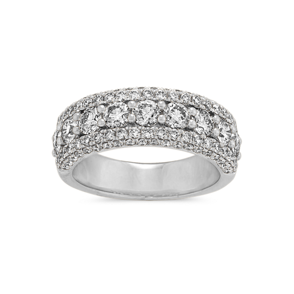 Sicily Triple Row Diamond Band in Platinum