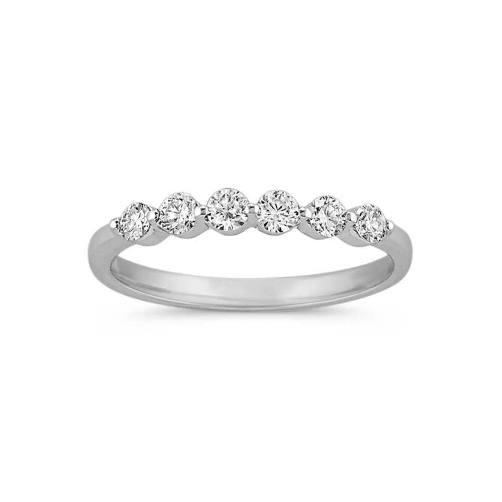 Six-Stone Round Diamond Wedding Band in Platinum