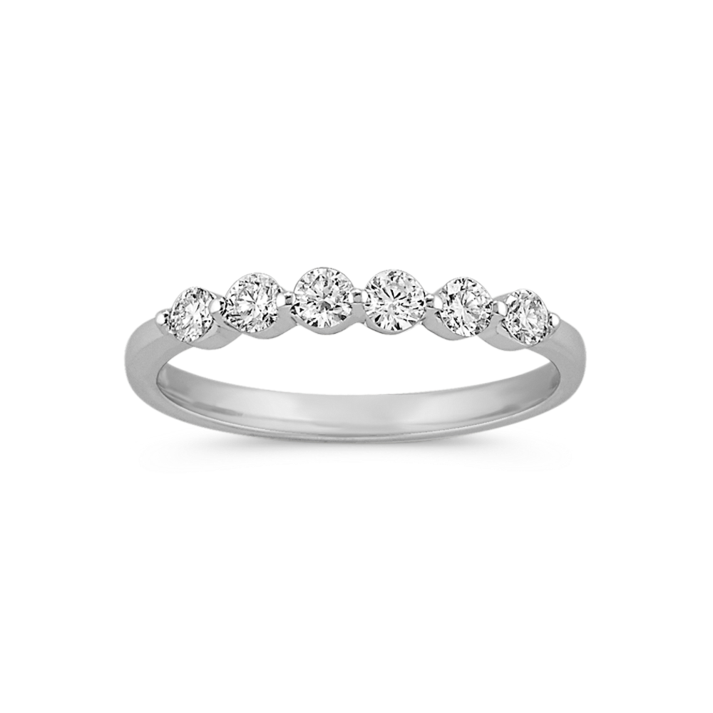 Six-Stone Round Natural Diamond Wedding Band