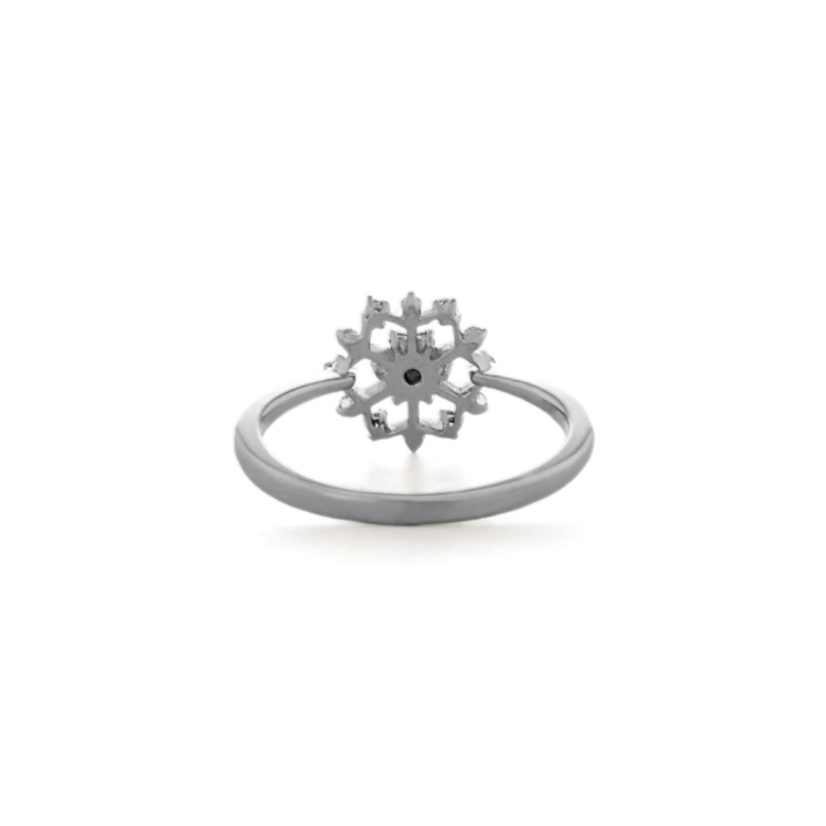Snowflake Natural Diamond Ring in Sterling Silver