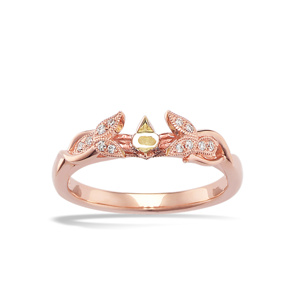 Soprano Cathedral Engagement Ring in 14k Rose Gold