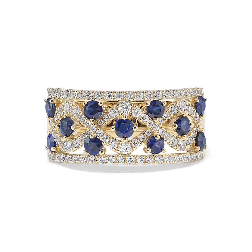 Sorrento Traditional Blue Sapphire and Diamond Ring