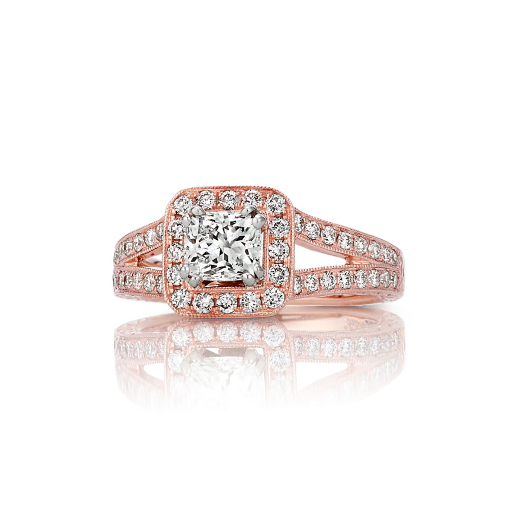 Everly Vintage Halo Diamond Engagement Ring Shane Co.