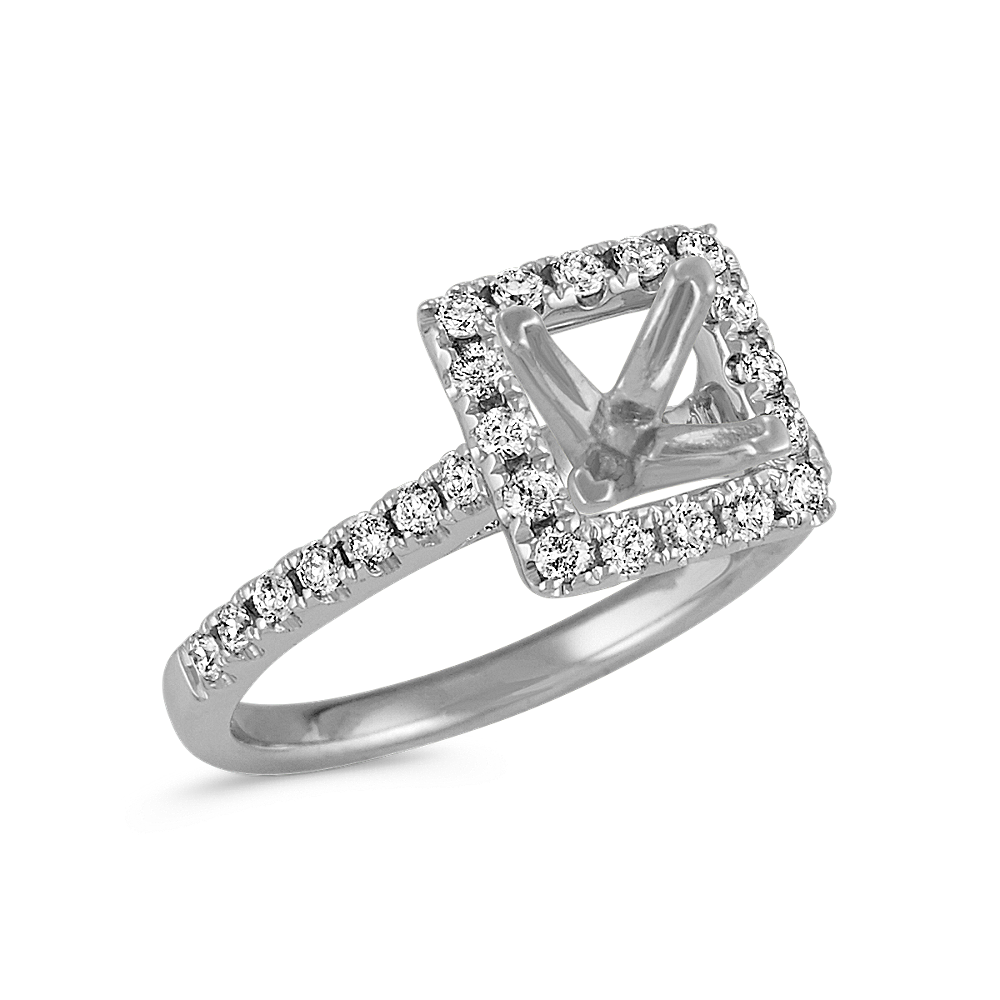 Square Halo Diamond Engagement Ring Shane Co.