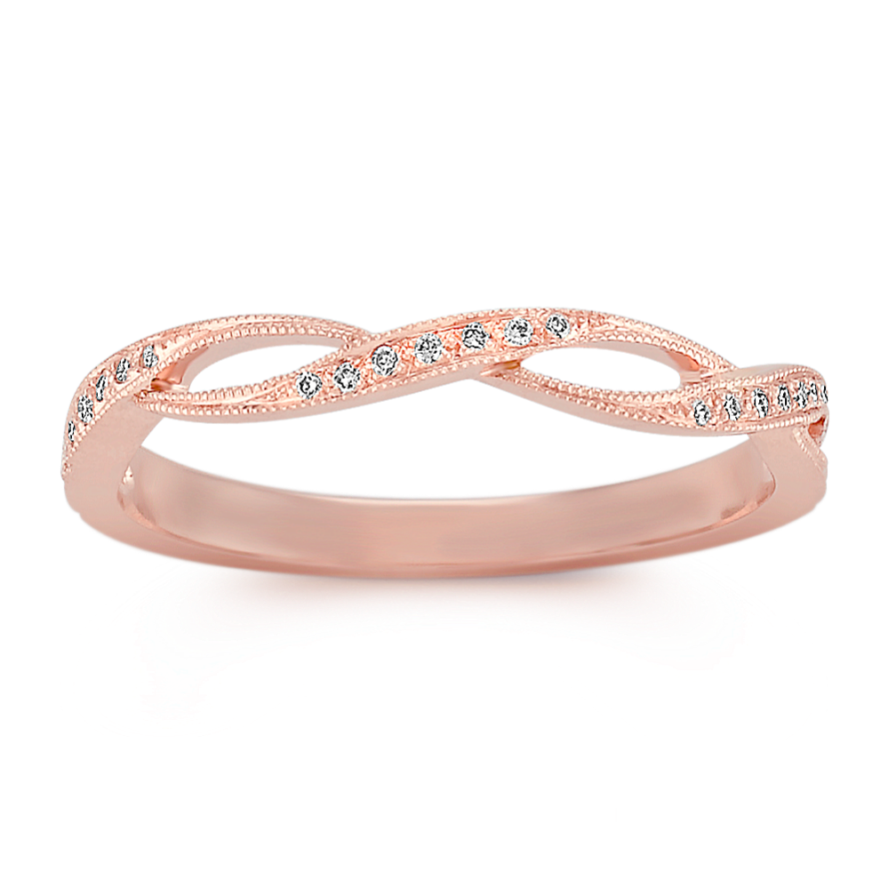 Stackable Infinity Diamond Ring in 14k Rose Gold