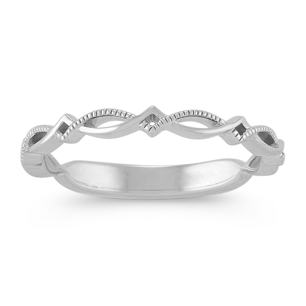 Stackable Ring with Milgrain Detailing in Sterling Silver