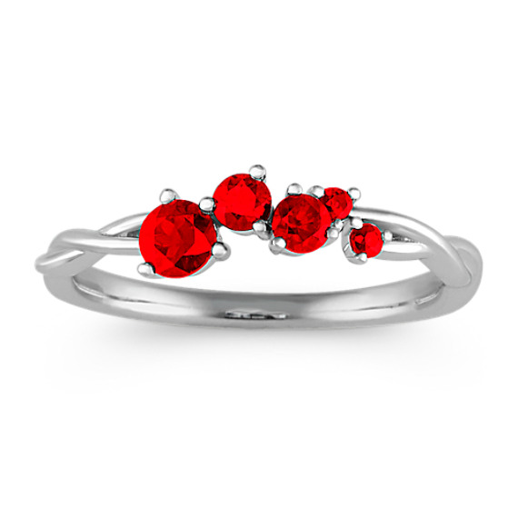 Stackable Ruby Ring in 14k White Gold