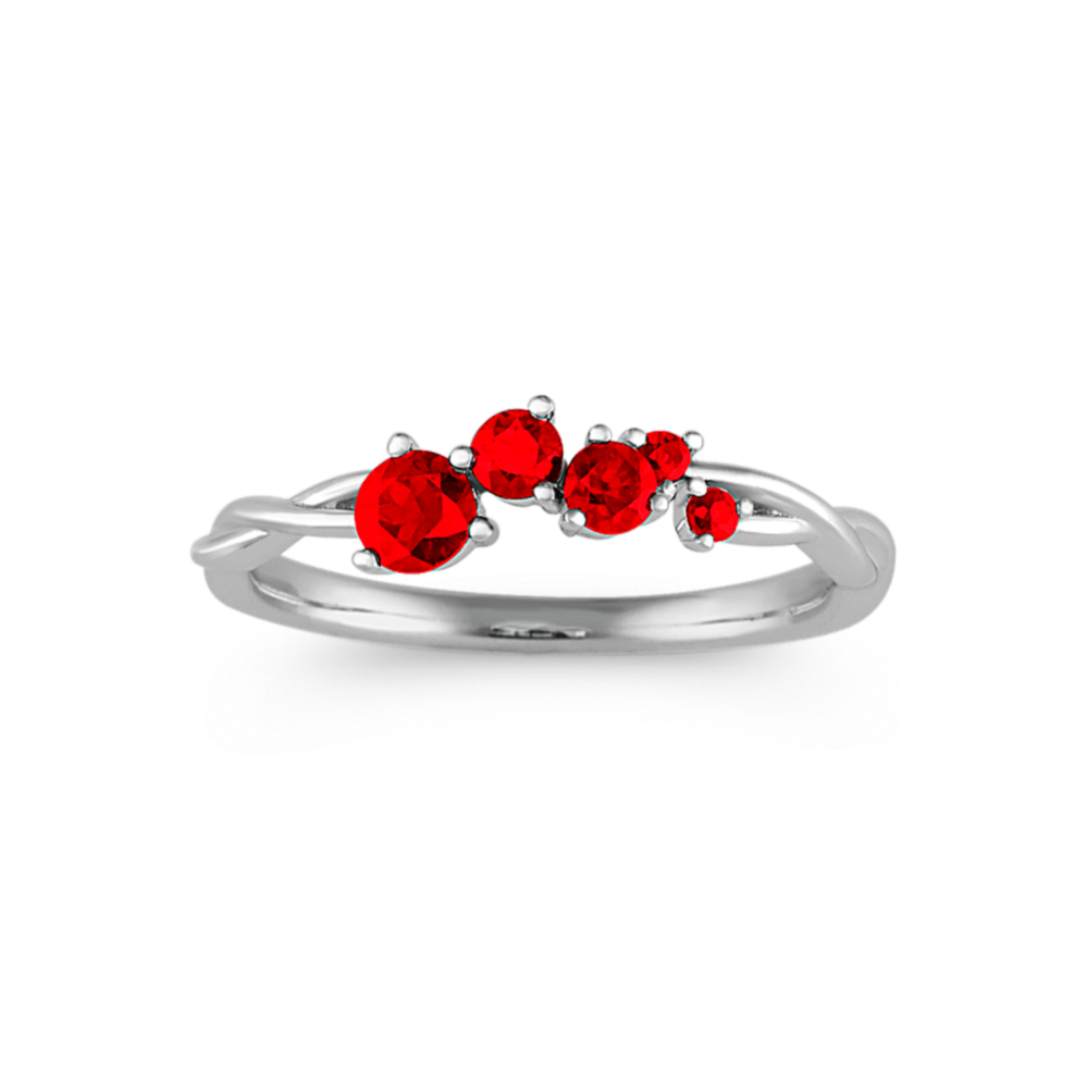 Maeve Stackable Ruby Ring in 14K White Gold