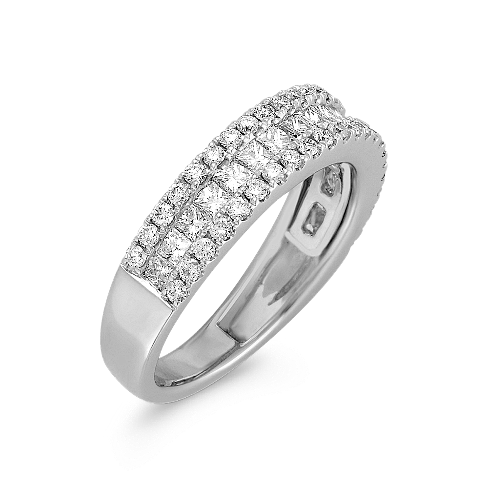 Stanza Triple Row Diamond Band in Platinum | Shane Co.