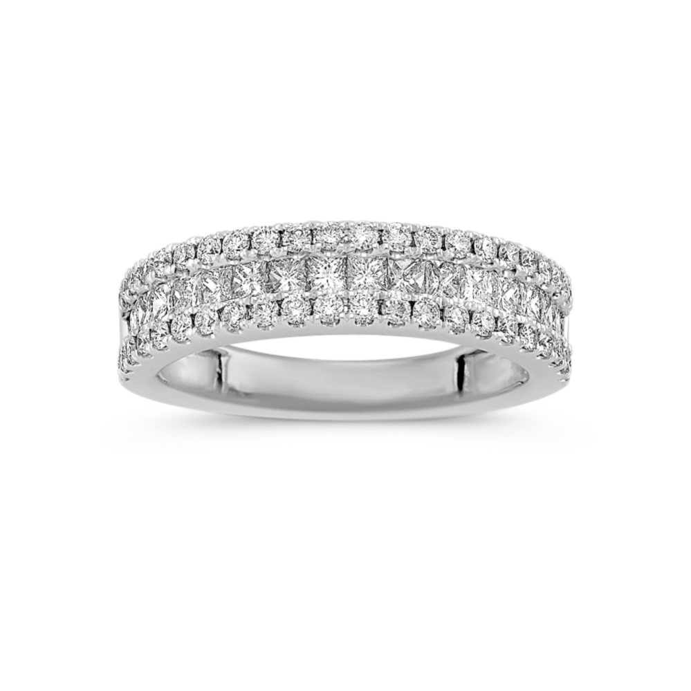 Stanza Triple Row Diamond Band in Platinum