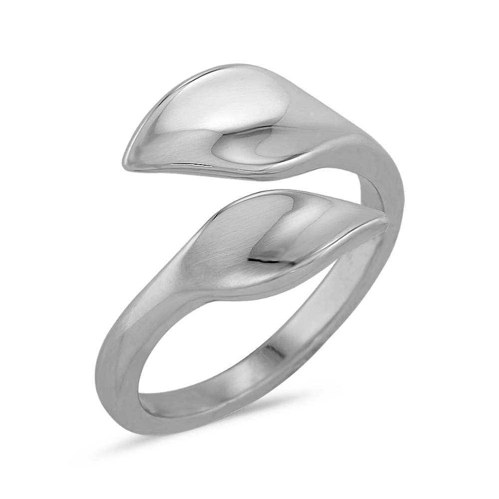 Sterling Silver Open Leaf Ring | Shane Co.