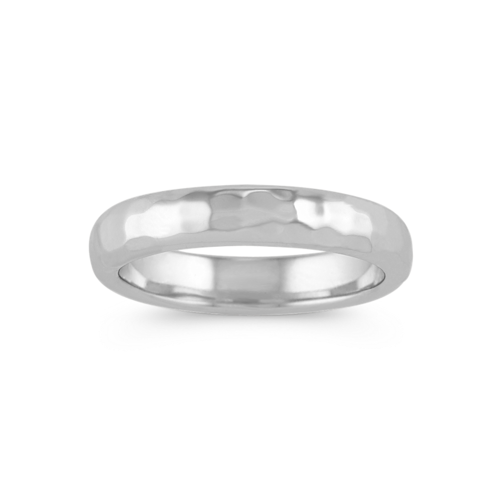 Sterling Silver Ring with Hammered Finish Shane Co.