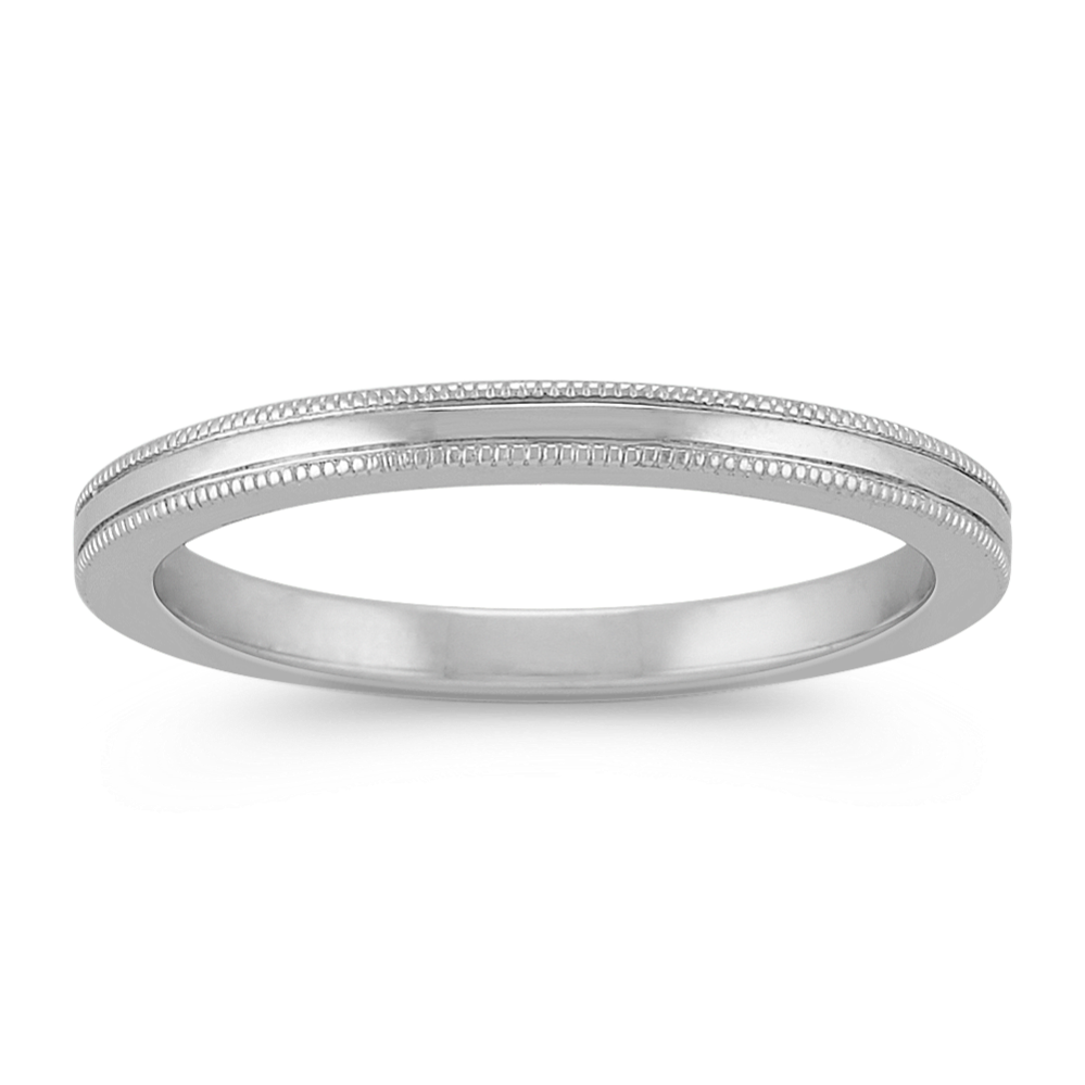 Sterling Silver Stackable Ring with Milgrain Detailing