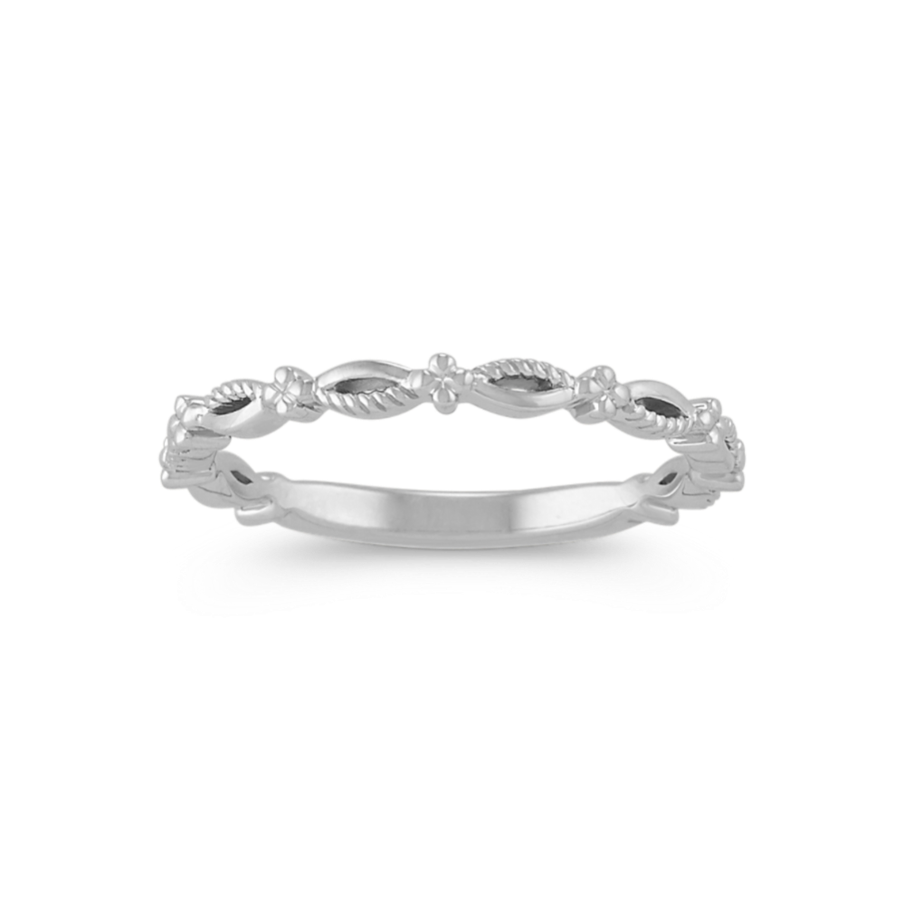 Sterling Silver Stackable Ring with Milgrain Detailing