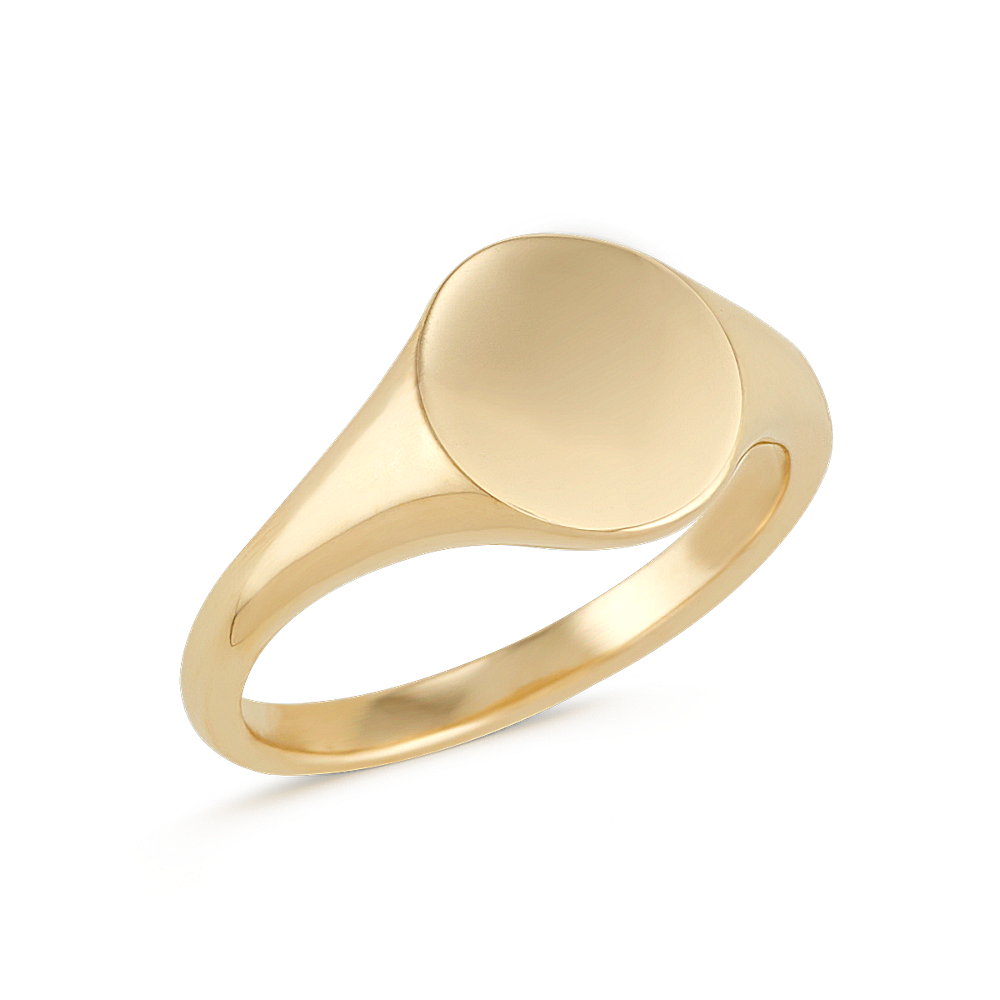 Engravable Grand Cygnet Ring in 14K Yellow Gold