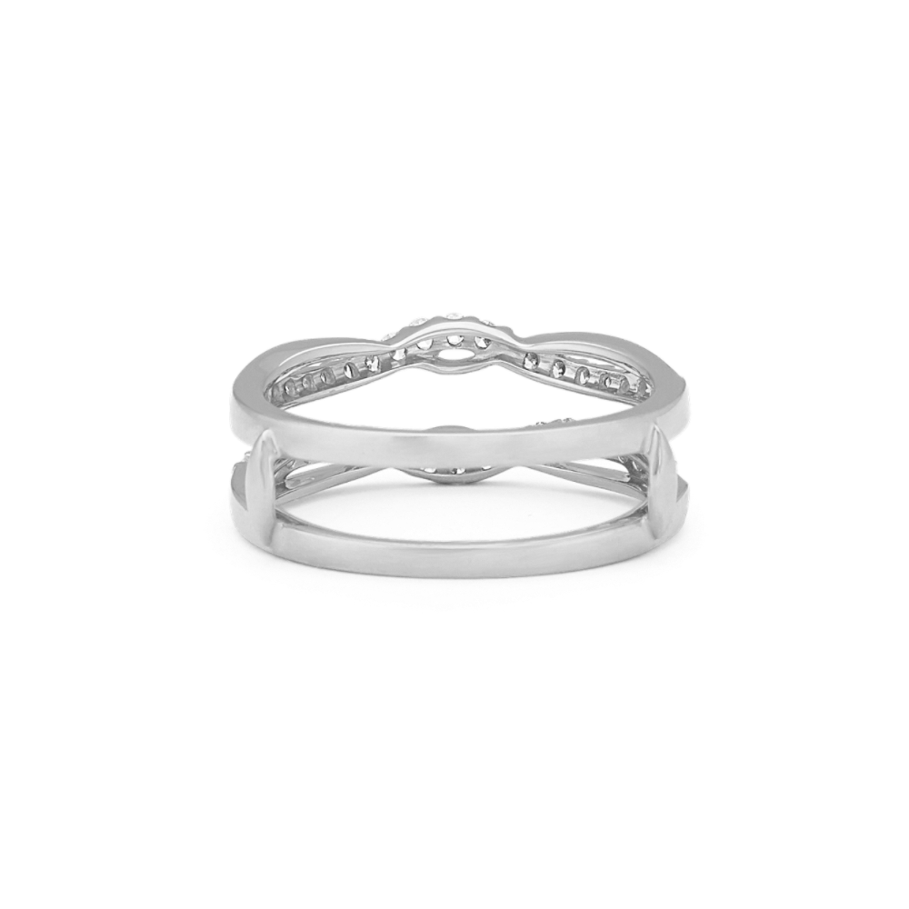Swirl Diamond Engagement Ring Guard in 14k White Gold Shane Co.