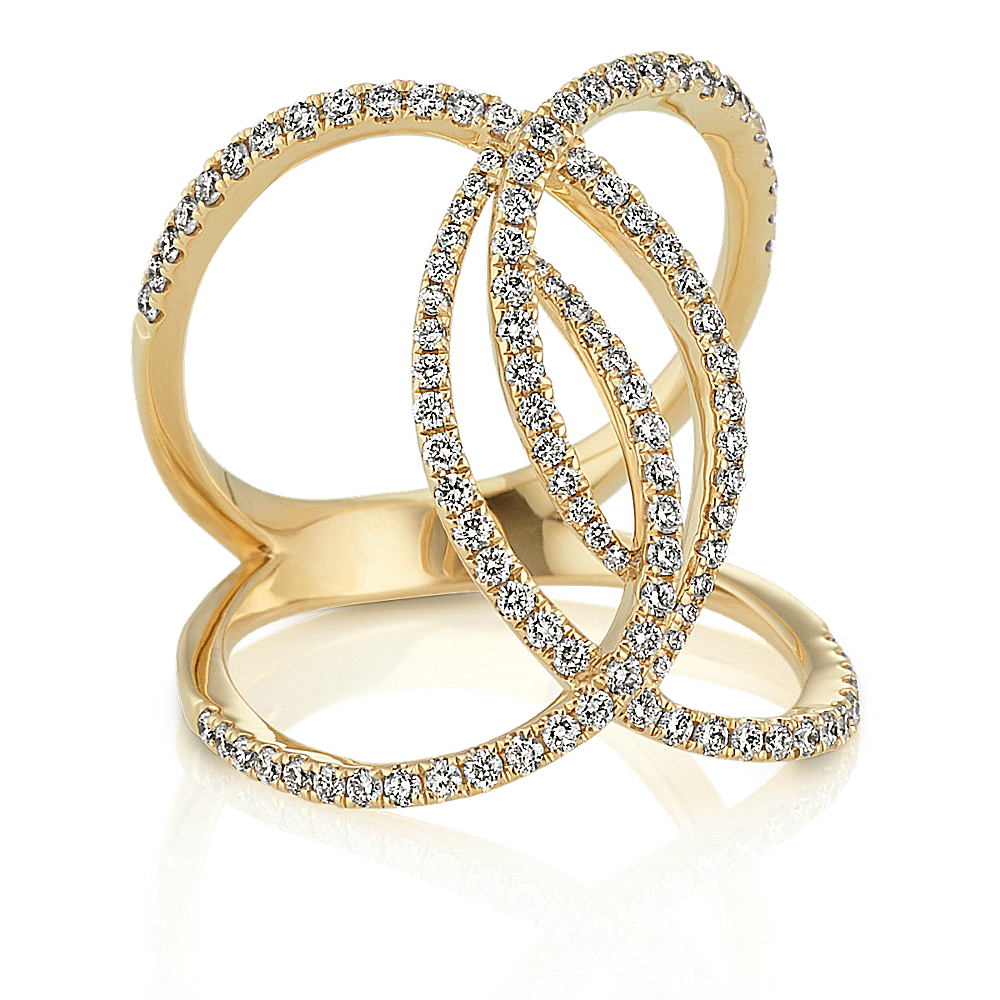 Swirl Pave-Set Diamond Ring | Shane Co.
