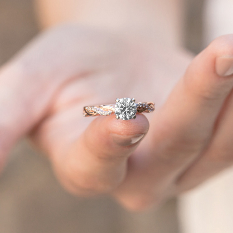 9.08 mm Natural Morganite Engagement Ring in Rose Gold