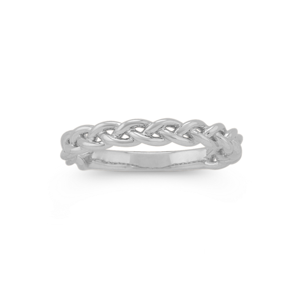 Swirl Wedding Band in 14k White Gold