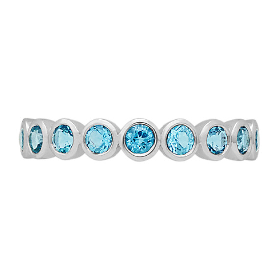 Swiss Blue Topaz Ring In 14k White Gold Shane Co